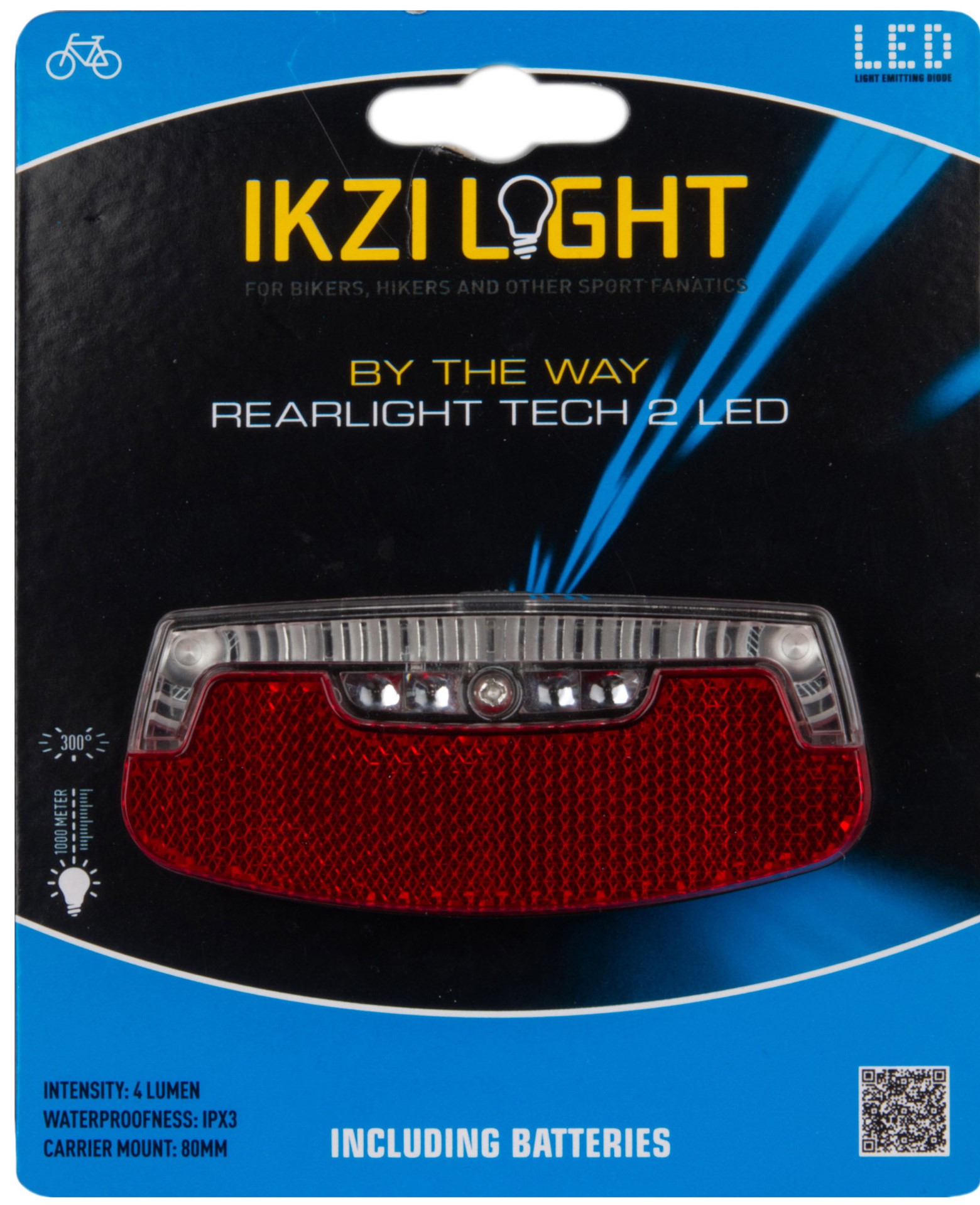 IKZI-Light achterlicht By The Way 2xLED met batterij